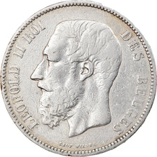 Coin, Belgium, Leopold II, 5 Francs, 5 Frank, 1868, VF(30-35), Silver, KM:24