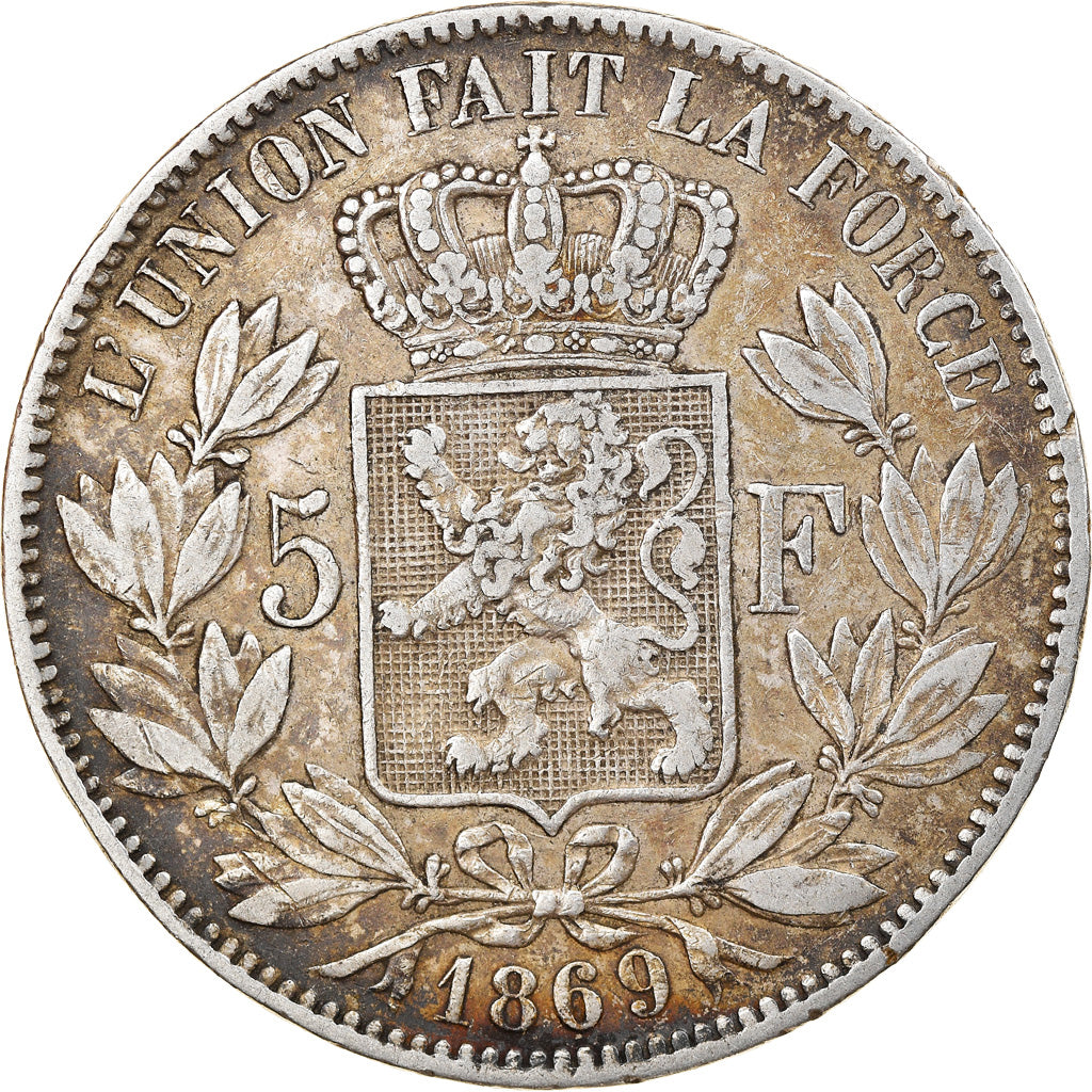 Monnaie, Belgique, Leopold II, 5 Francs, 5 Frank, 1869, TB+, Argent, KM:24