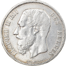 Münze, Belgien, Leopold II, 5 Francs, 5 Frank, 1869, S+, Silber, KM:24