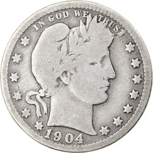 Coin, United States, Barber Quarter, 1904, Philadelphia, VF(30-35)
