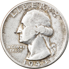 Coin, United States, Washington Quarter, 1943, Philadelphia, EF(40-45)