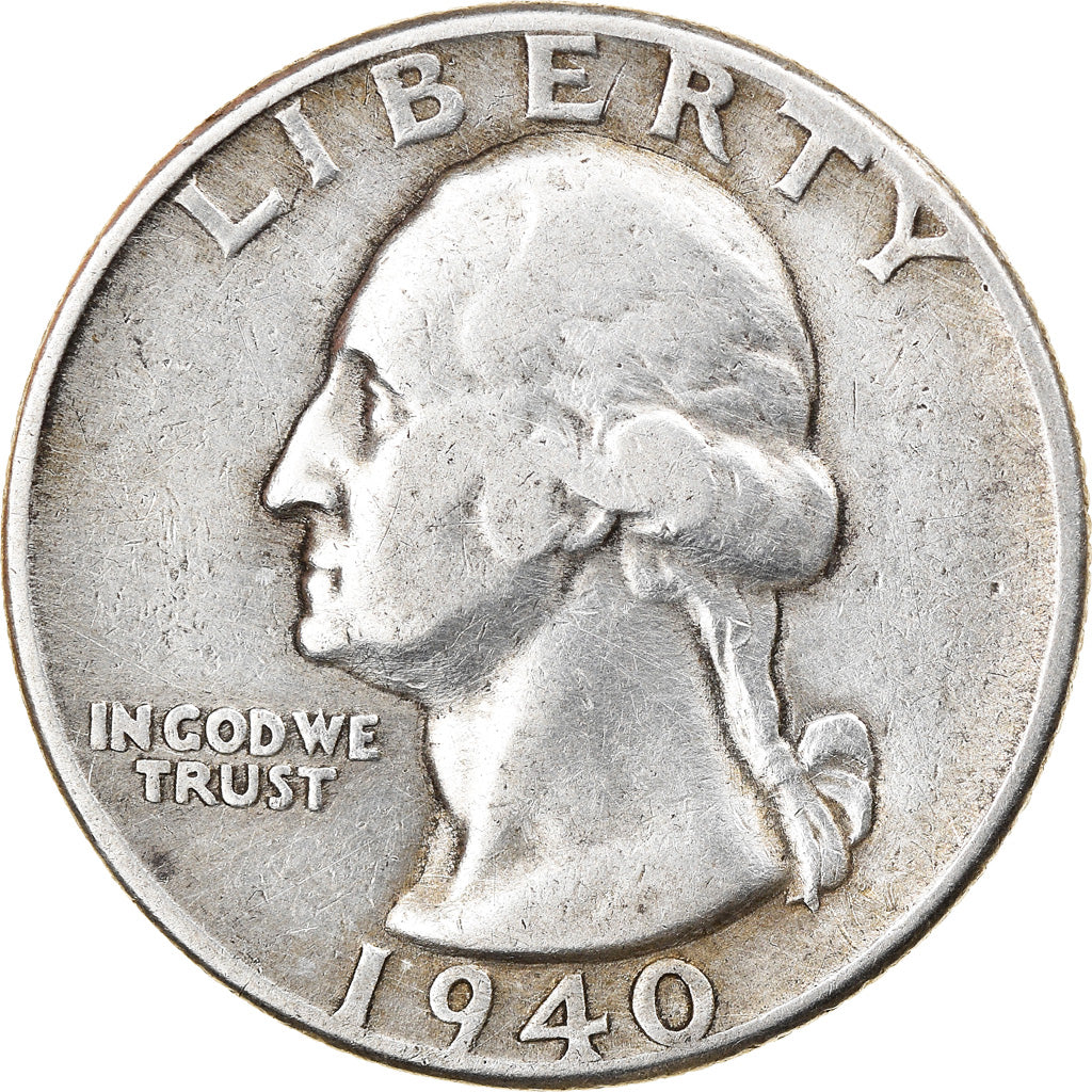 Coin, United States, Washington Quarter, 1940, Philadelphia, EF(40-45)