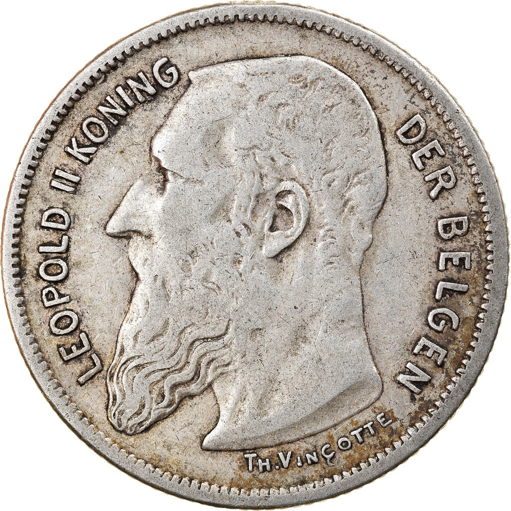 Coin, Belgium, Leopold II, 2 Francs, 2 Frank, 1904, EF(40-45), Silver, KM:59