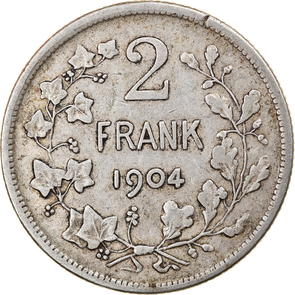 Coin, Belgium, Leopold II, 2 Francs, 2 Frank, 1904, EF(40-45), Silver, KM:59