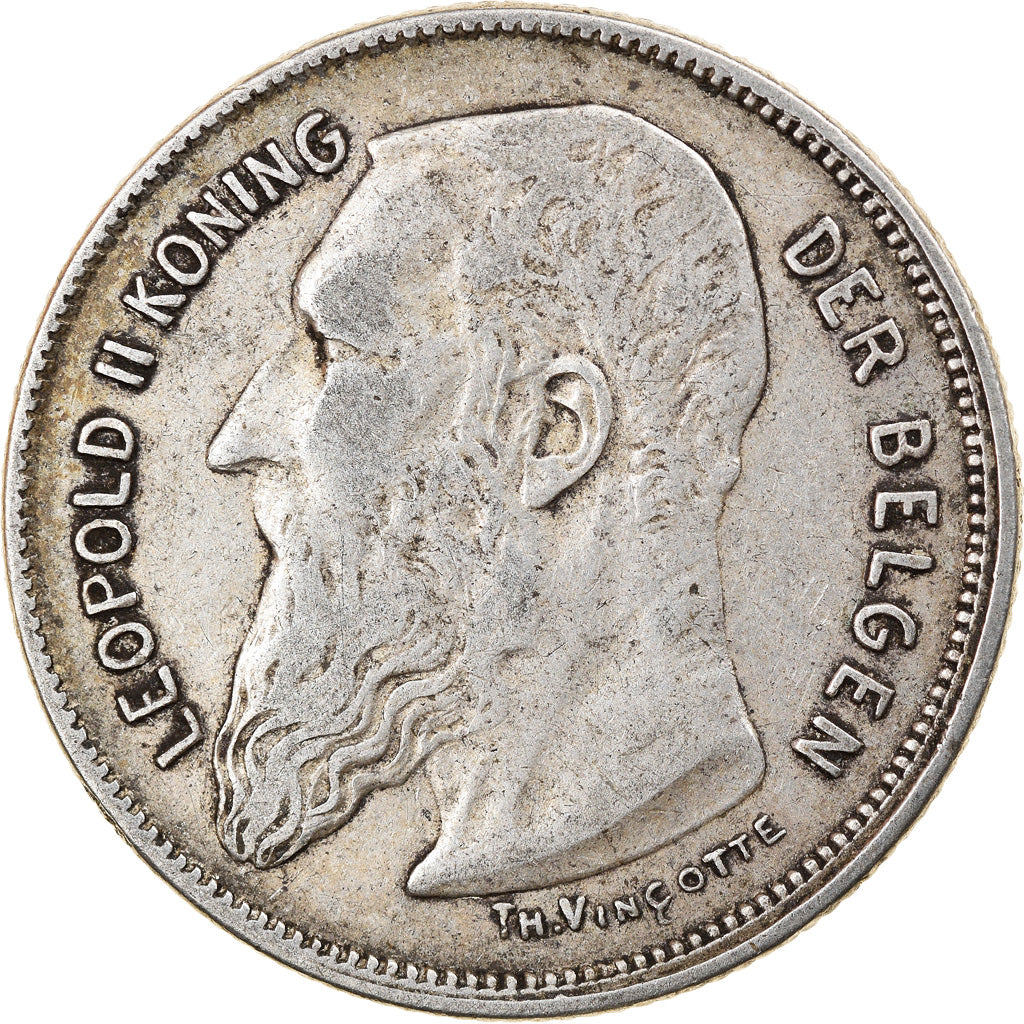 Coin, Belgium, Leopold II, 2 Francs, 2 Frank, 1909, EF(40-45), Silver, KM:59