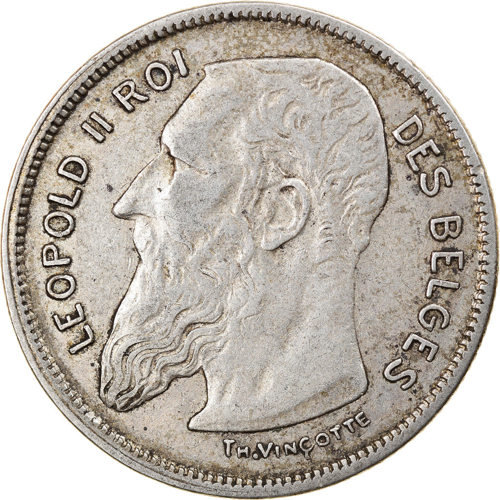Coin, Belgium, Leopold II, 2 Francs, 2 Frank, 1909, EF(40-45), Silver, KM:58.1