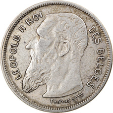 Coin, Belgium, Leopold II, 2 Francs, 2 Frank, 1909, EF(40-45), Silver, KM:58.1