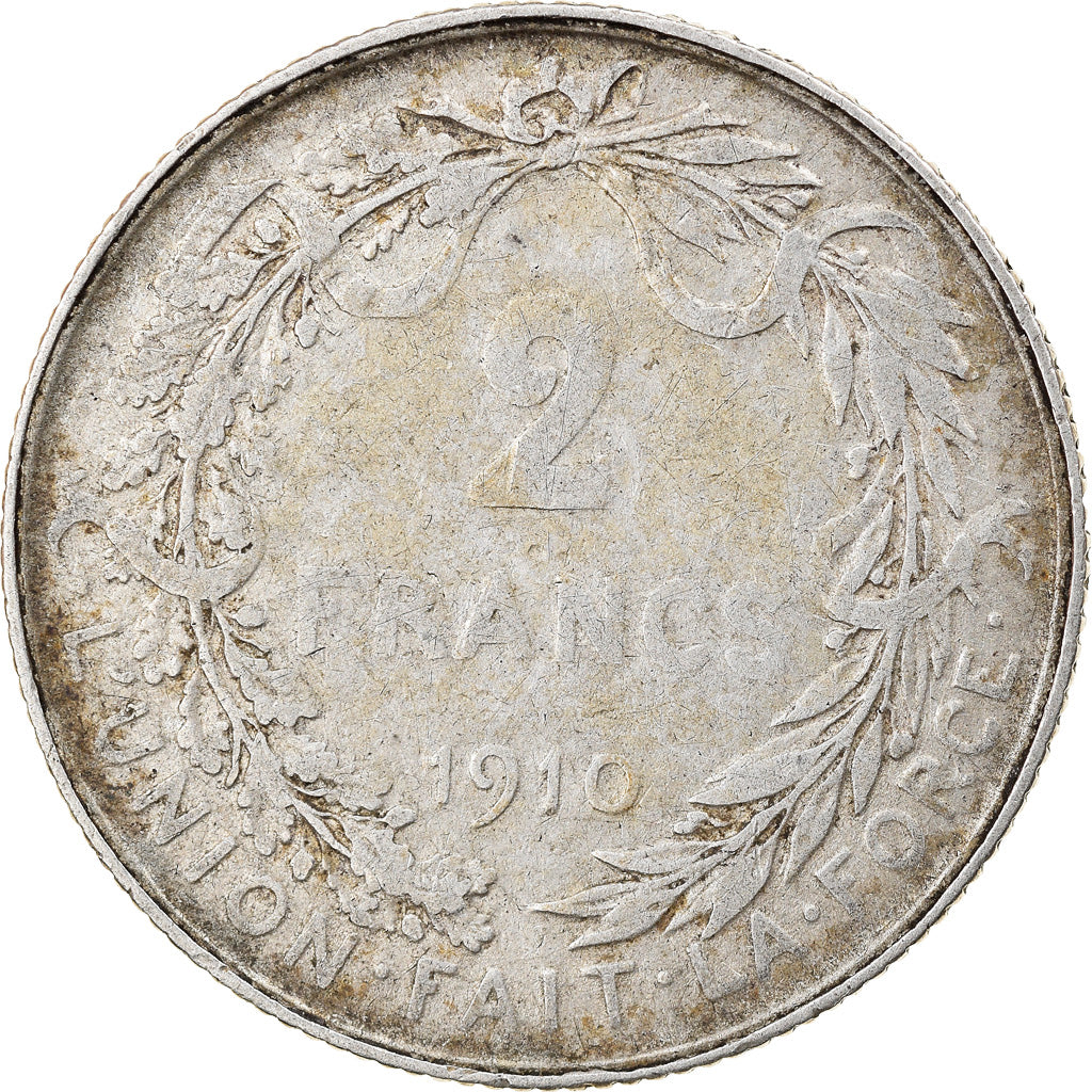 Coin, Belgium, Albert I, 2 Francs, 2 Frank, 1910, VF(20-25), Silver, KM:74