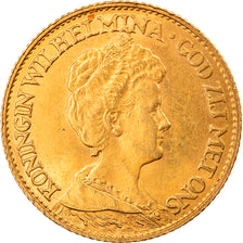 Coin, Netherlands, Wilhelmina I, 10 Gulden, 1917, AU(50-53), Gold, KM:149