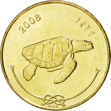 MALDIVE ISLANDS, 50 Laari, 2008, KM #72a, MS(63), Brass Plated Steel, 23.6, 5.14