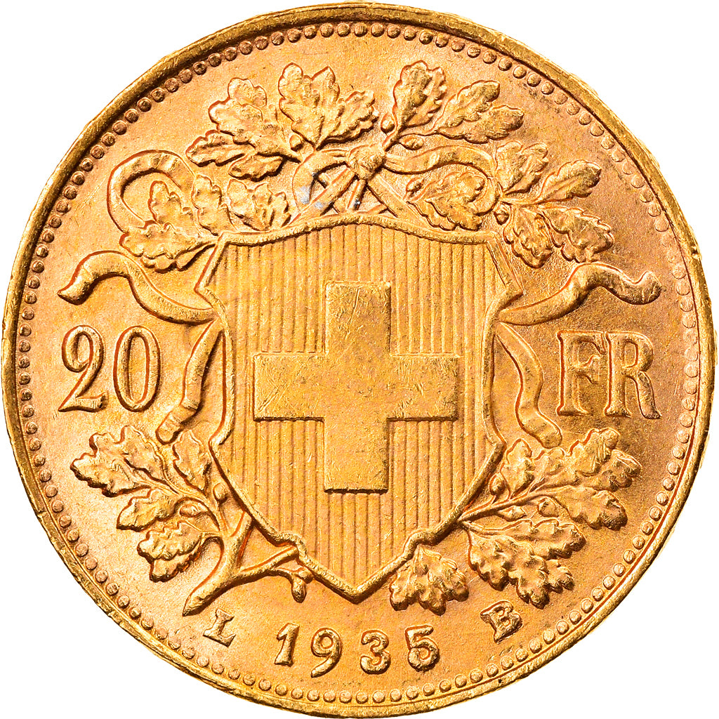 Moneta, Svizzera, 20 Francs, 1935, Bern, SPL-, Oro, KM:35.1