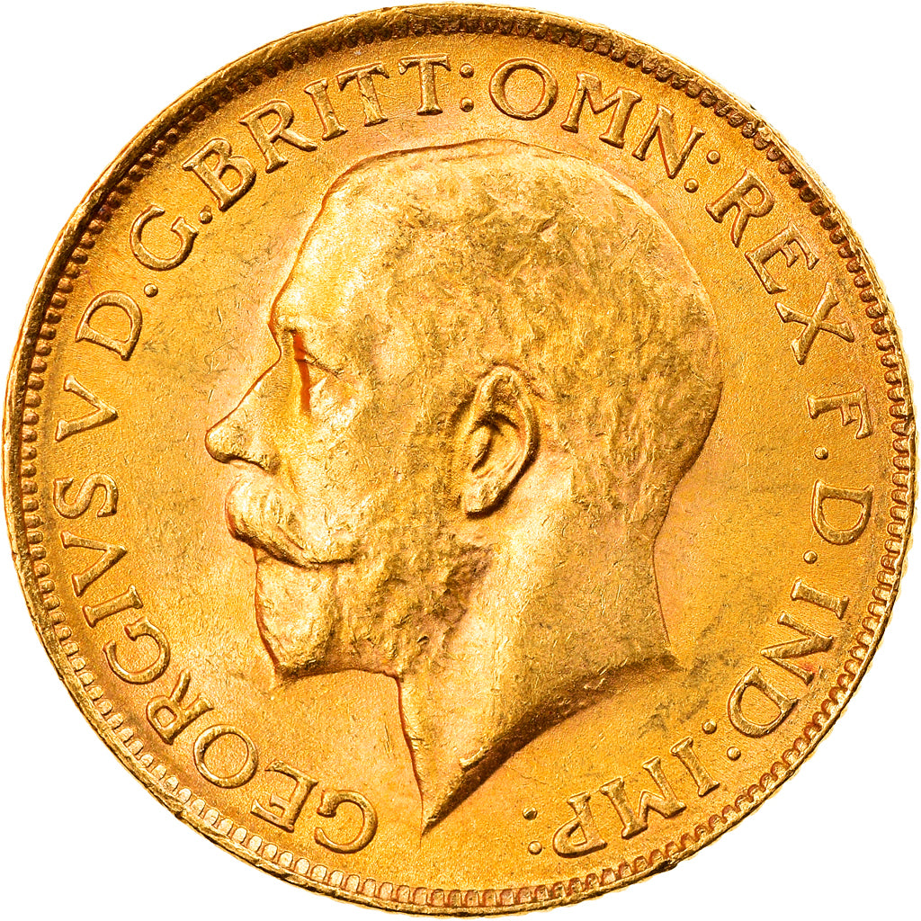 Moeda, África do Sul, George V, Sovereign, 1927, Pretoria, AU(55-58), Dourado