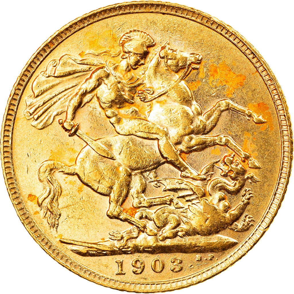 Münze, Großbritannien, Edward VII, Sovereign, 1903, SS+, Gold, KM:805