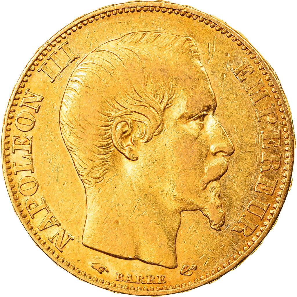 Moneta, Francja, Napoleon III, 20 Francs, 1855, Paris, AU(50-53)