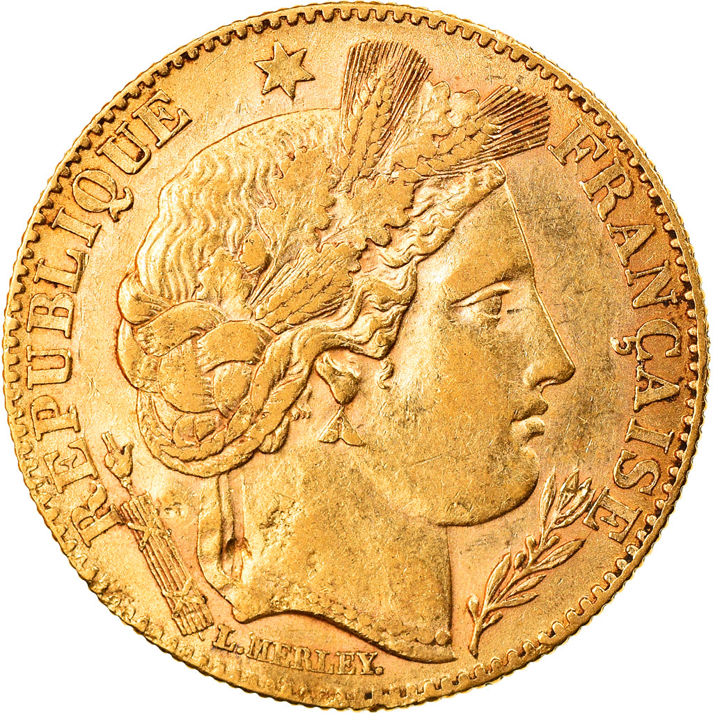 Münze, Frankreich, Cérès, 10 Francs, 1896, Paris, SS+, Gold, KM:830