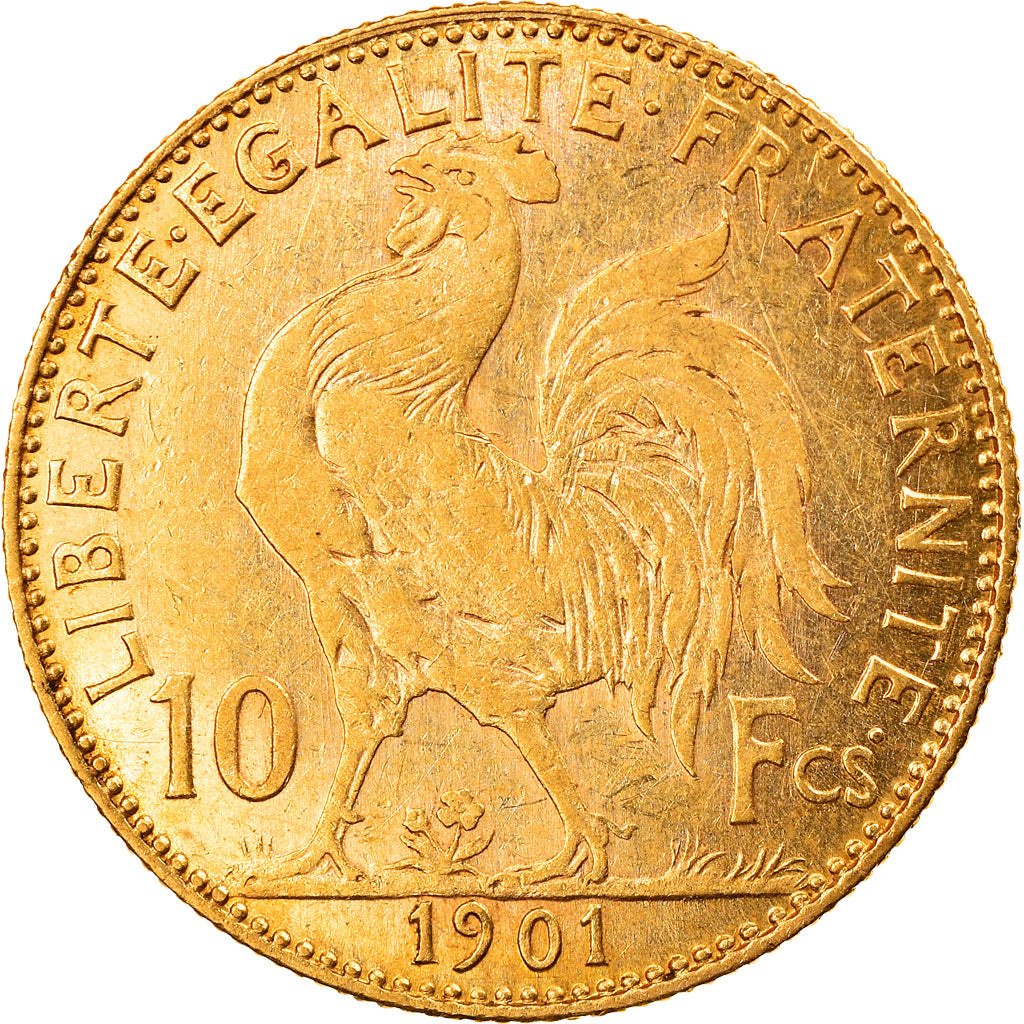 Coin, France, Marianne, 10 Francs, 1901, Paris, AU(55-58), Gold, KM:846