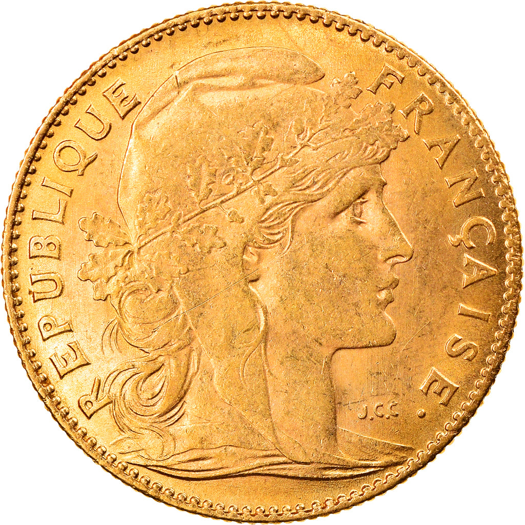 Moneta, Francia, Marianne, 10 Francs, 1911, Paris, BB+, Oro, KM:846