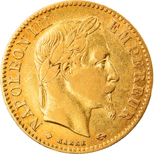 Coin, France, Napoleon III, 10 Francs, 1865, Strasbourg, EF(40-45), Gold