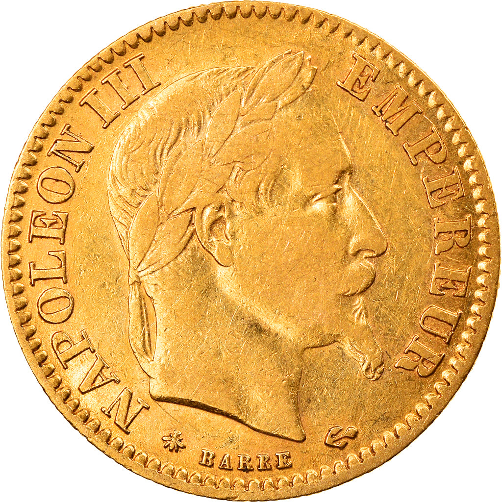 Coin, France, Napoleon III, 10 Francs, 1865, Paris, EF(40-45), Gold, KM:800.1