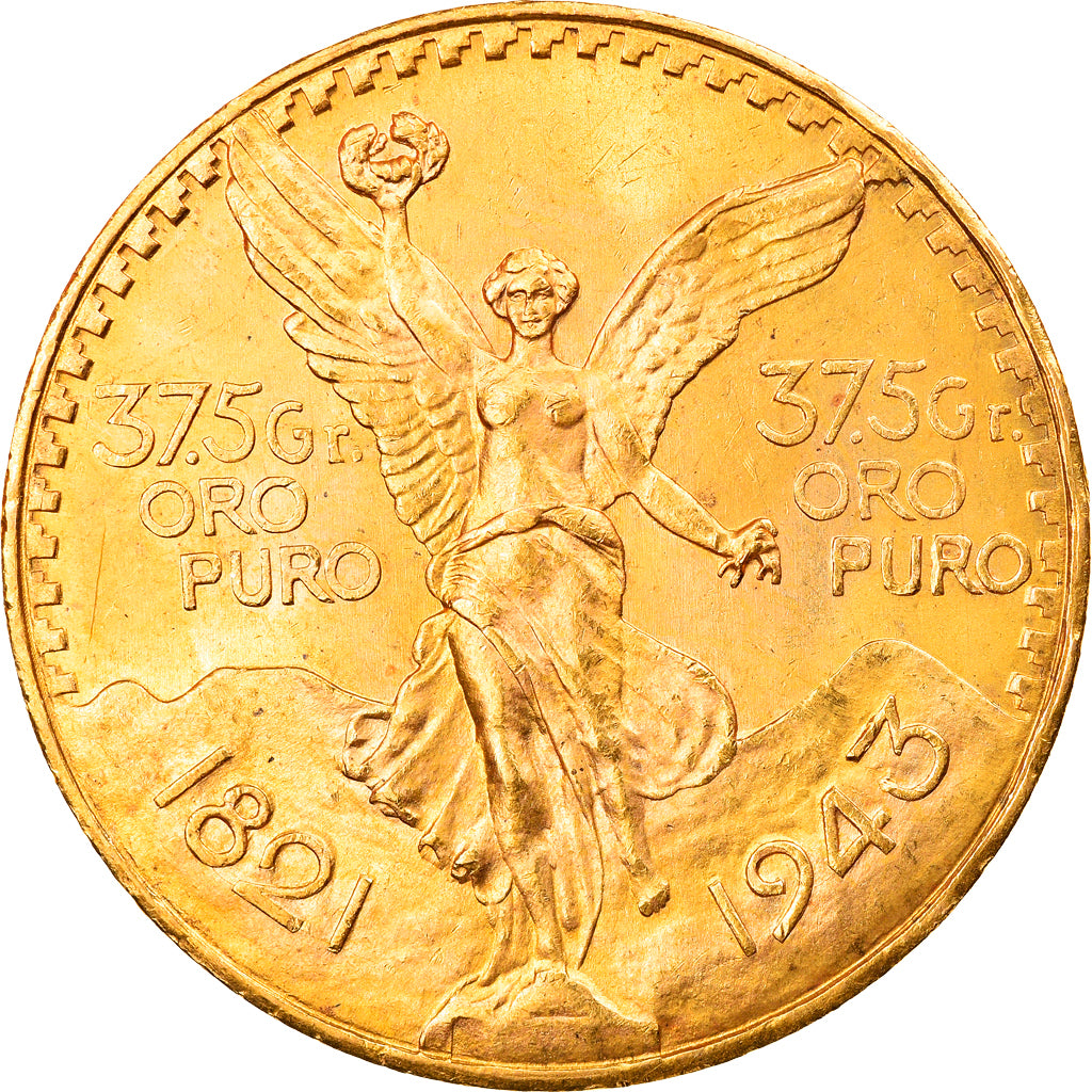 Moneda, México, 50 Pesos, 1943, Mexico City, EBC, Oro, KM:482