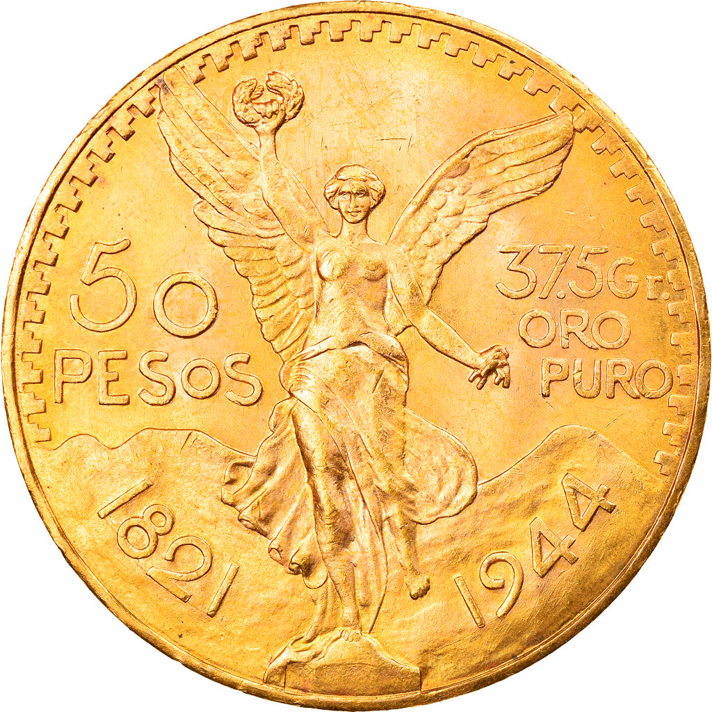Munten, Mexico, 50 Pesos, 1944, Mexico City, PR, Goud, KM:481