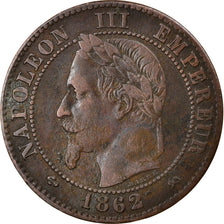 Coin, France, Napoleon III, 2 Centimes, 1862, Bordeaux, EF(40-45), Bronze