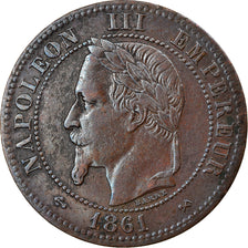 Coin, France, Napoleon III, 2 Centimes, 1861, Bordeaux, AU(50-53), Bronze