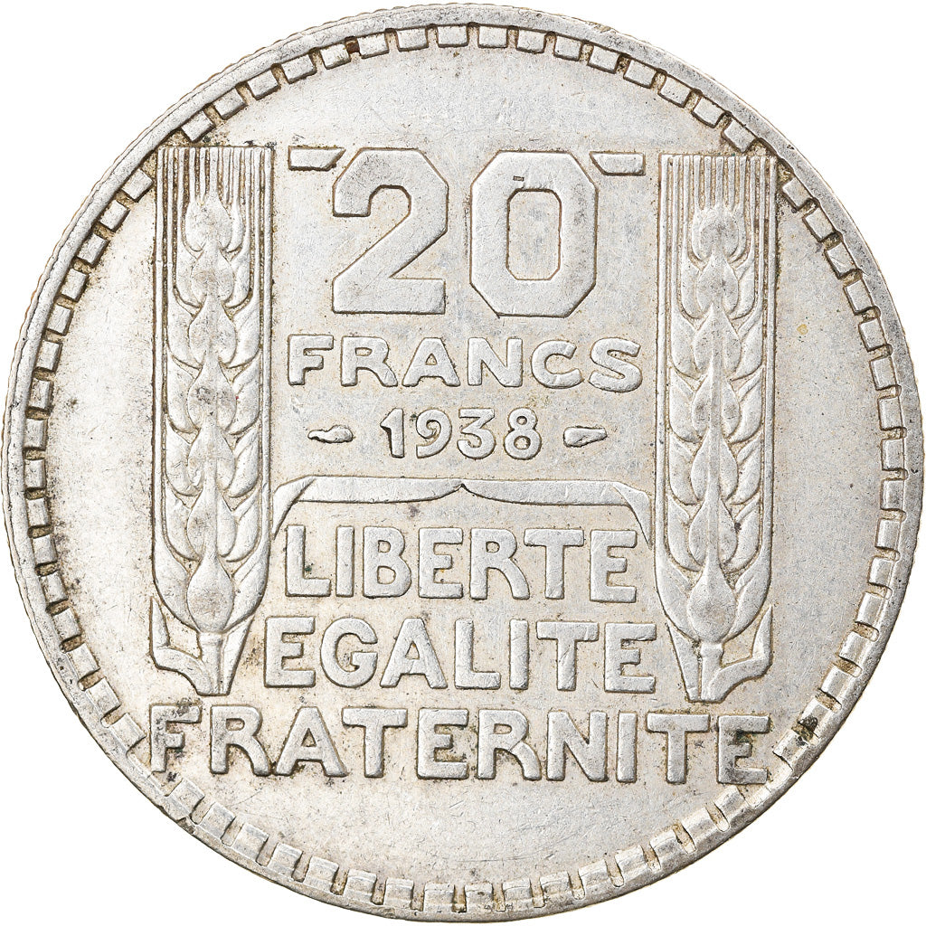 Münze, Frankreich, Turin, 20 Francs, 1938, Paris, SS, Silber, KM:879
