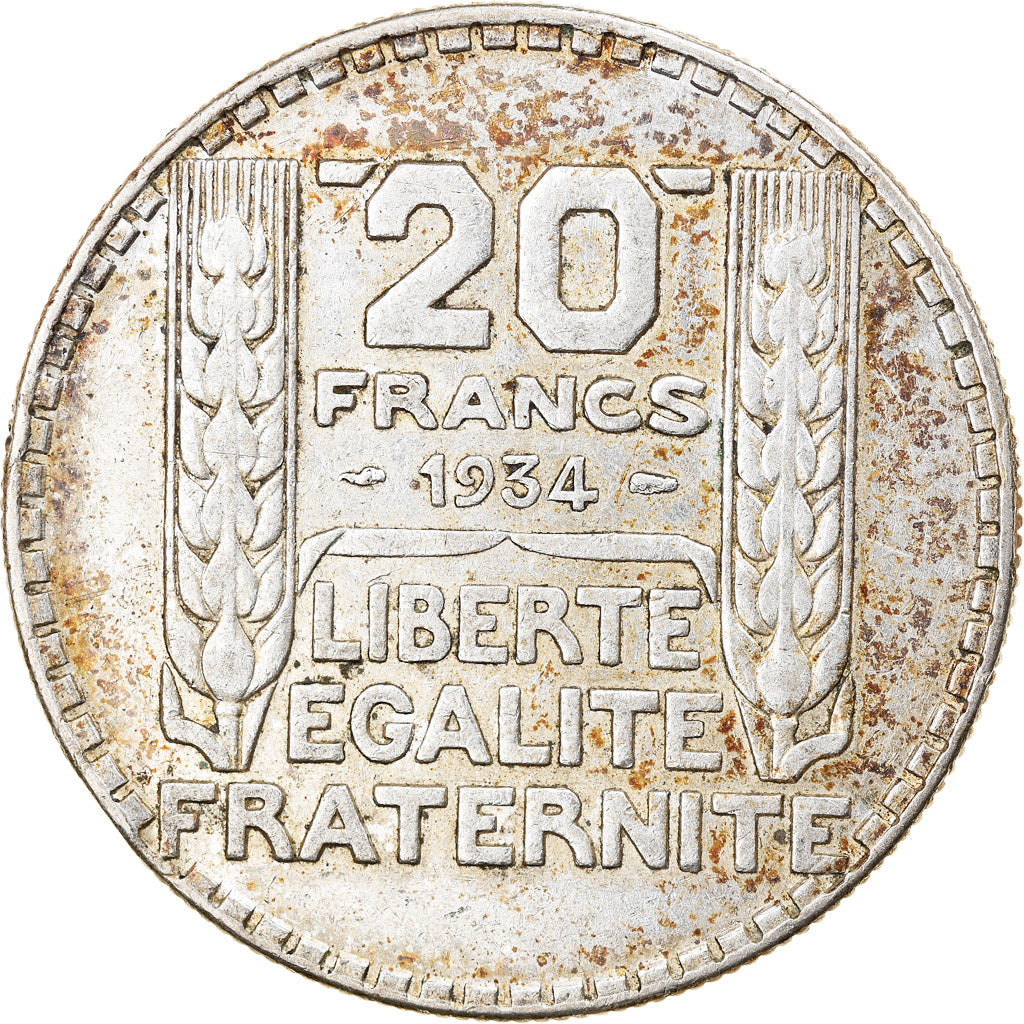 Coin, France, Turin, 20 Francs, 1934, Paris, EF(40-45), Silver, KM:879