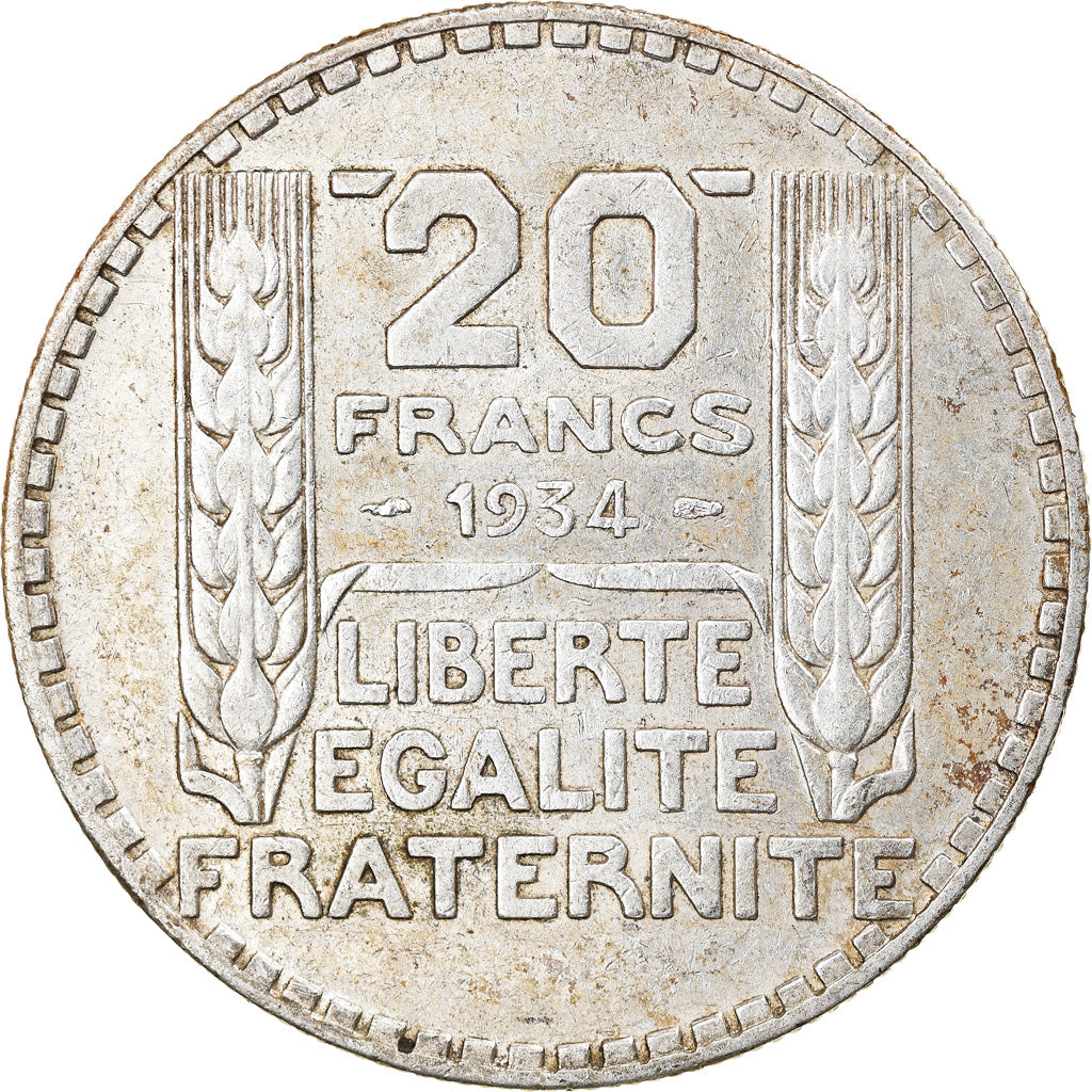 Coin, France, Turin, 20 Francs, 1934, Paris, EF(40-45), Silver, KM:879