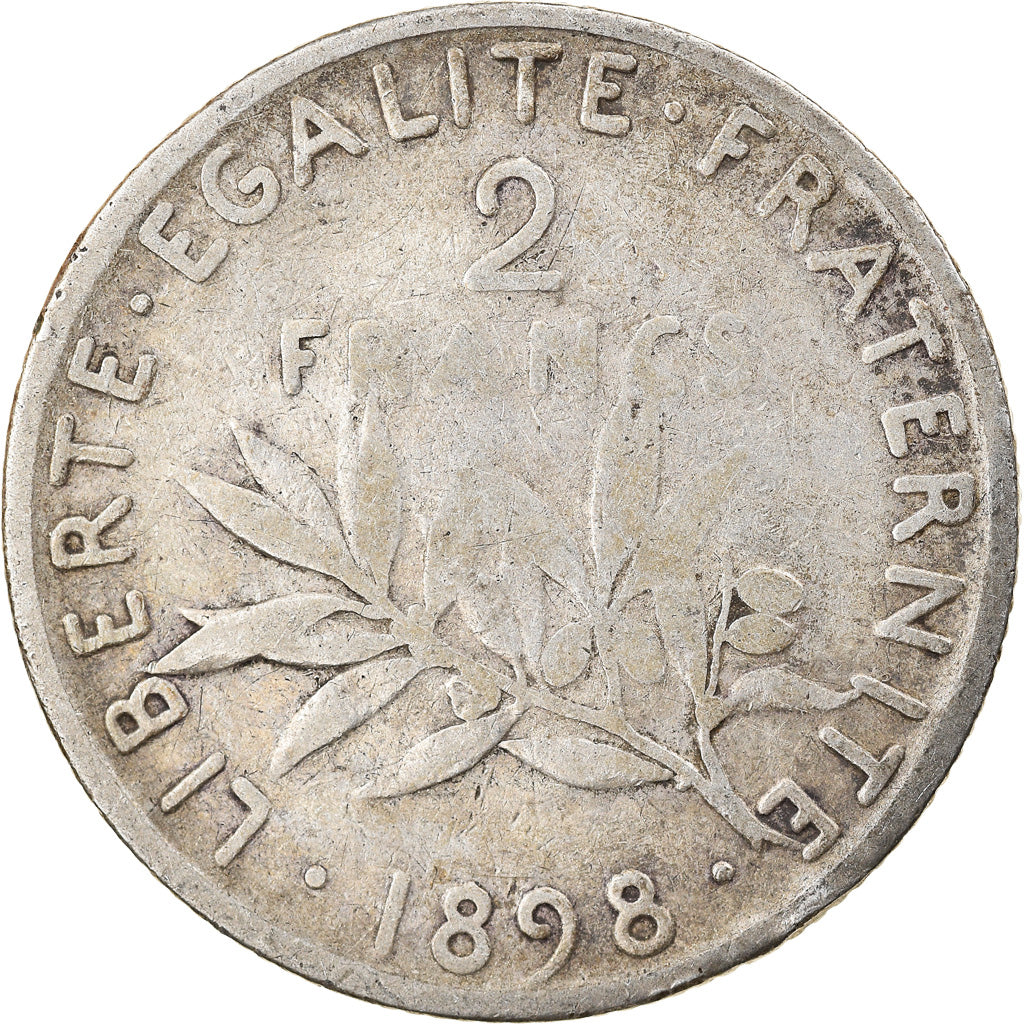 Coin, France, Semeuse, 2 Francs, 1898, Paris, VF(20-25), Silver, KM:845.1