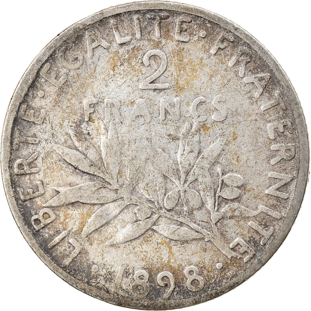 Münze, Frankreich, Semeuse, 2 Francs, 1898, Paris, S+, Silber, KM:845.1