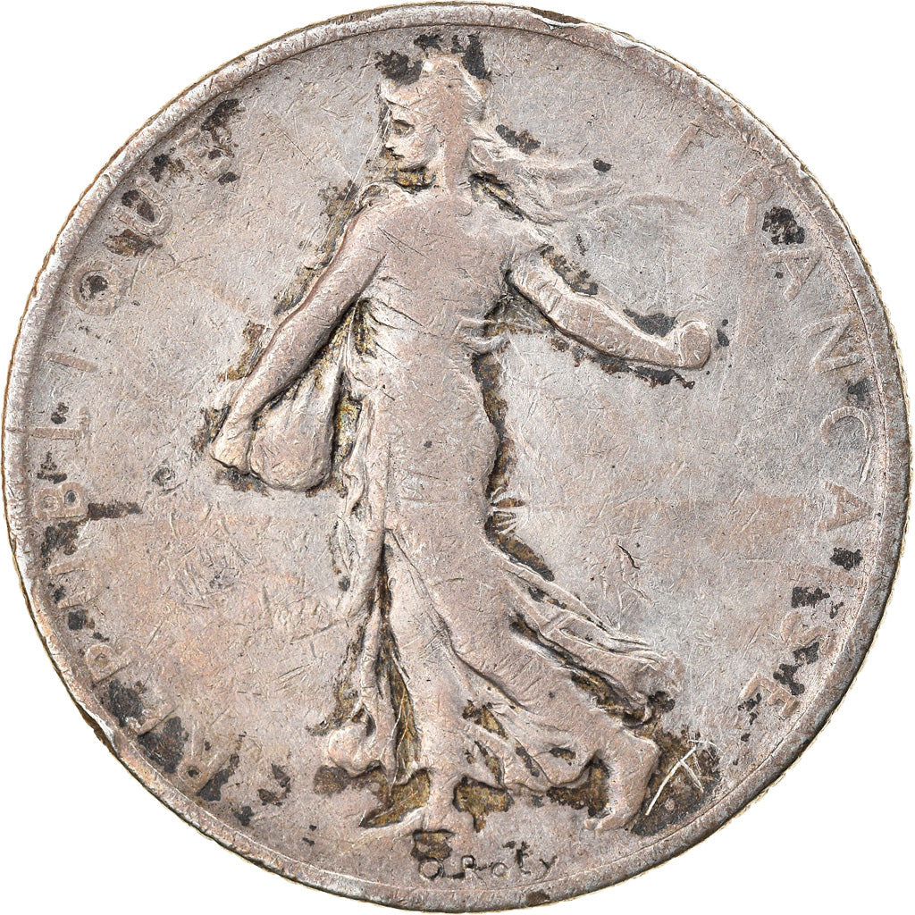 Moeda, França, Semeuse, 2 Francs, 1902, Paris, VF(30-35), Prata, KM:845.1