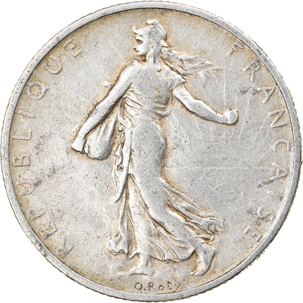 Munten, Frankrijk, Semeuse, 2 Francs, 1908, Paris, FR+, Zilver, KM:845.1