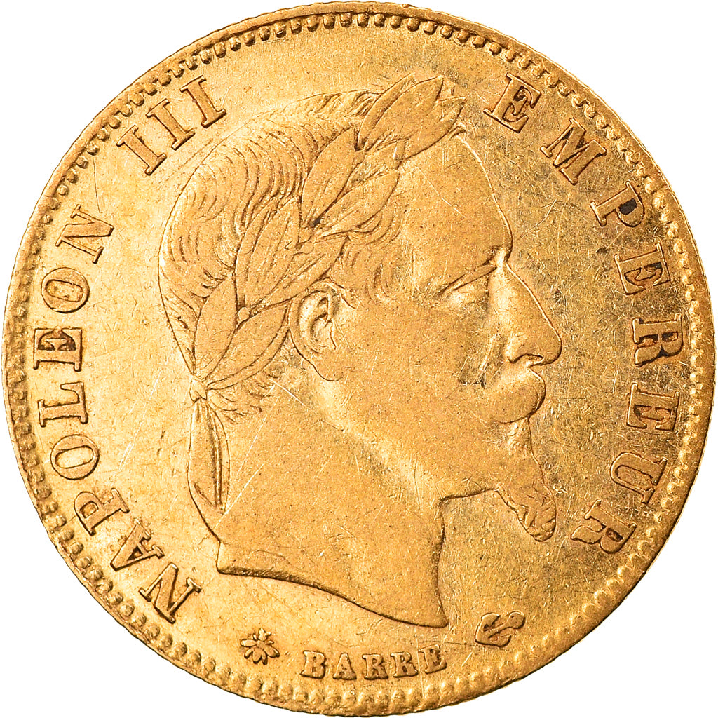 Moneta, Francia, Napoleon III, 5 Francs, 1863, Paris, BB, Oro, KM:803.1