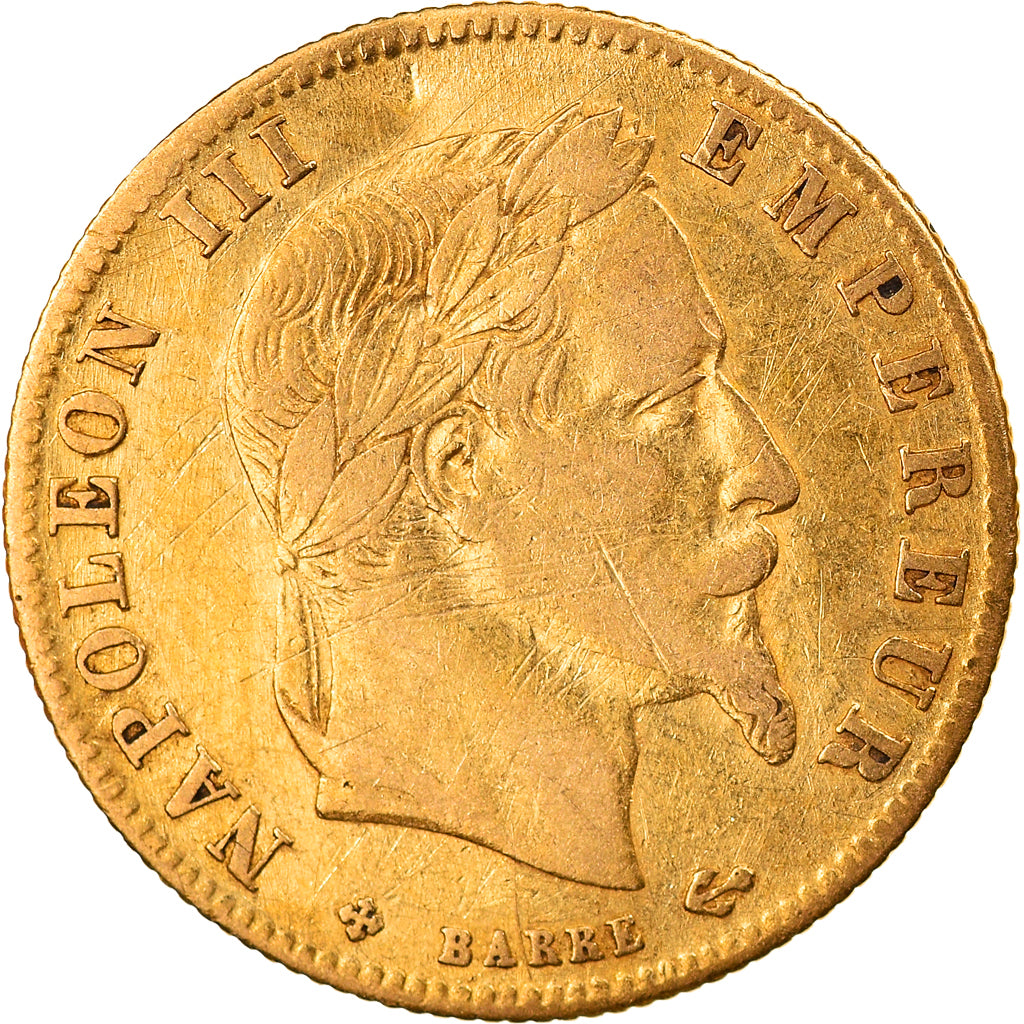 Münze, Frankreich, Napoleon III, 5 Francs, 1863, Strasbourg, S+, Gold