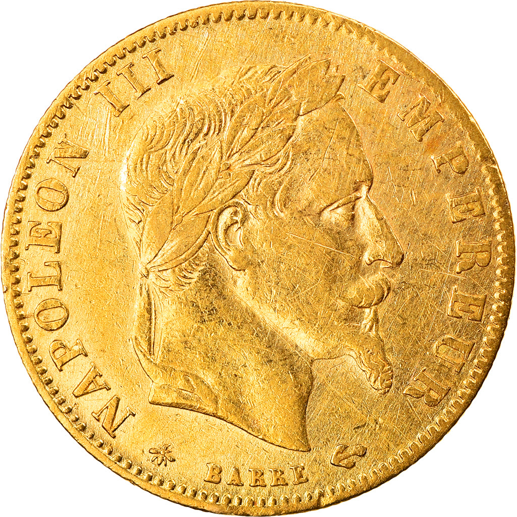 Moneta, Francja, Napoleon III, 5 Francs, 1863, VF(30-35), Złoto, Gadoury:1002