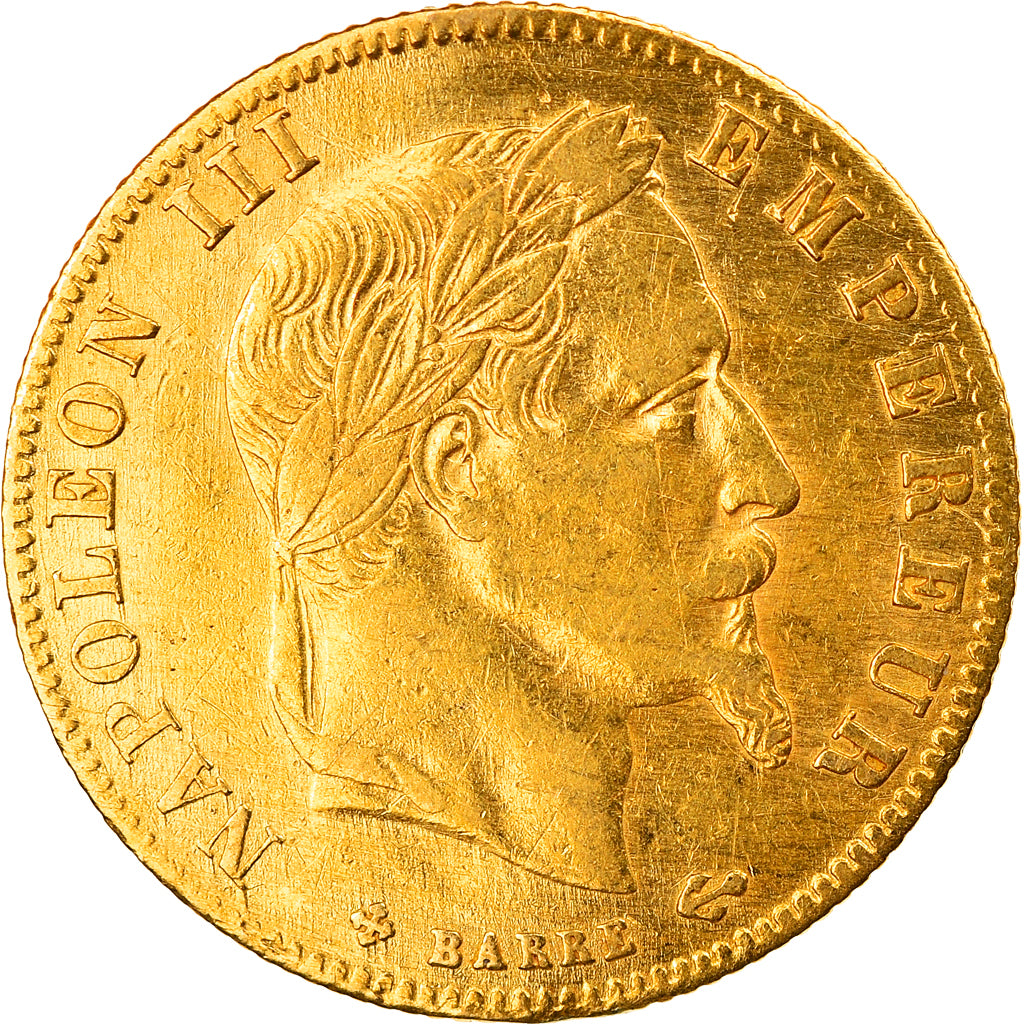 Munten, Frankrijk, Napoleon III, 5 Francs, 1865, FR+, Goud, Gadoury:1002