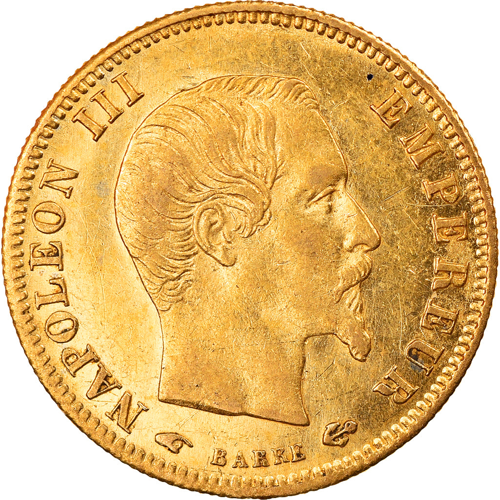 Moeda, França, Napoleon III, 5 Francs, 1857, Paris, AU(55-58), Dourado