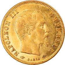 Moeda, França, Napoleon III, 5 Francs, 1857, Paris, AU(55-58), Dourado
