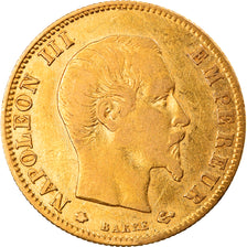 Moeda, França, Napoleon III, 5 Francs, 1860, Strasbourg, EF(40-45), Dourado