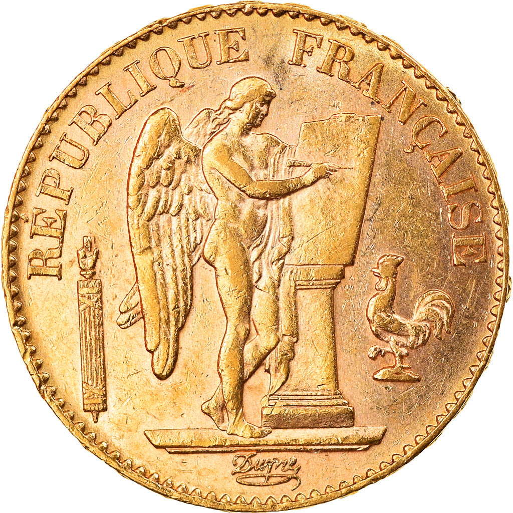 Moneta, Francja, Génie, 20 Francs, 1898, Paris, AU(50-53), Złoto, KM:825