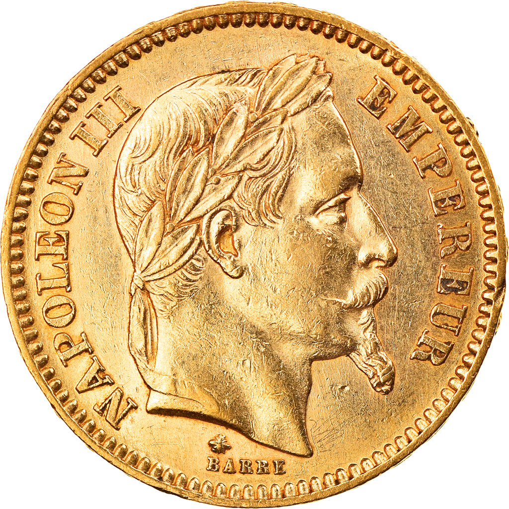 Moneta, Francia, Napoleon III, 20 Francs, 1861, Paris, BB+, Oro, KM:801.1