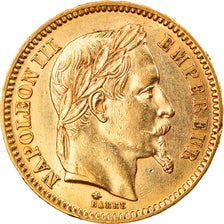 Moneta, Francia, Napoleon III, 20 Francs, 1861, Paris, BB+, Oro, KM:801.1