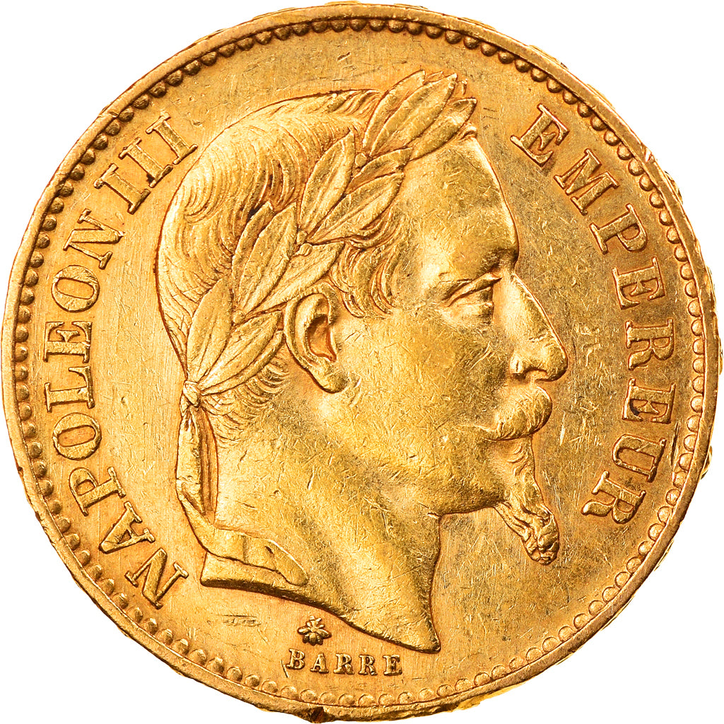 Moneta, Francia, Napoleon III, 20 Francs, 1868, Paris, BB+, Oro, KM:801.1