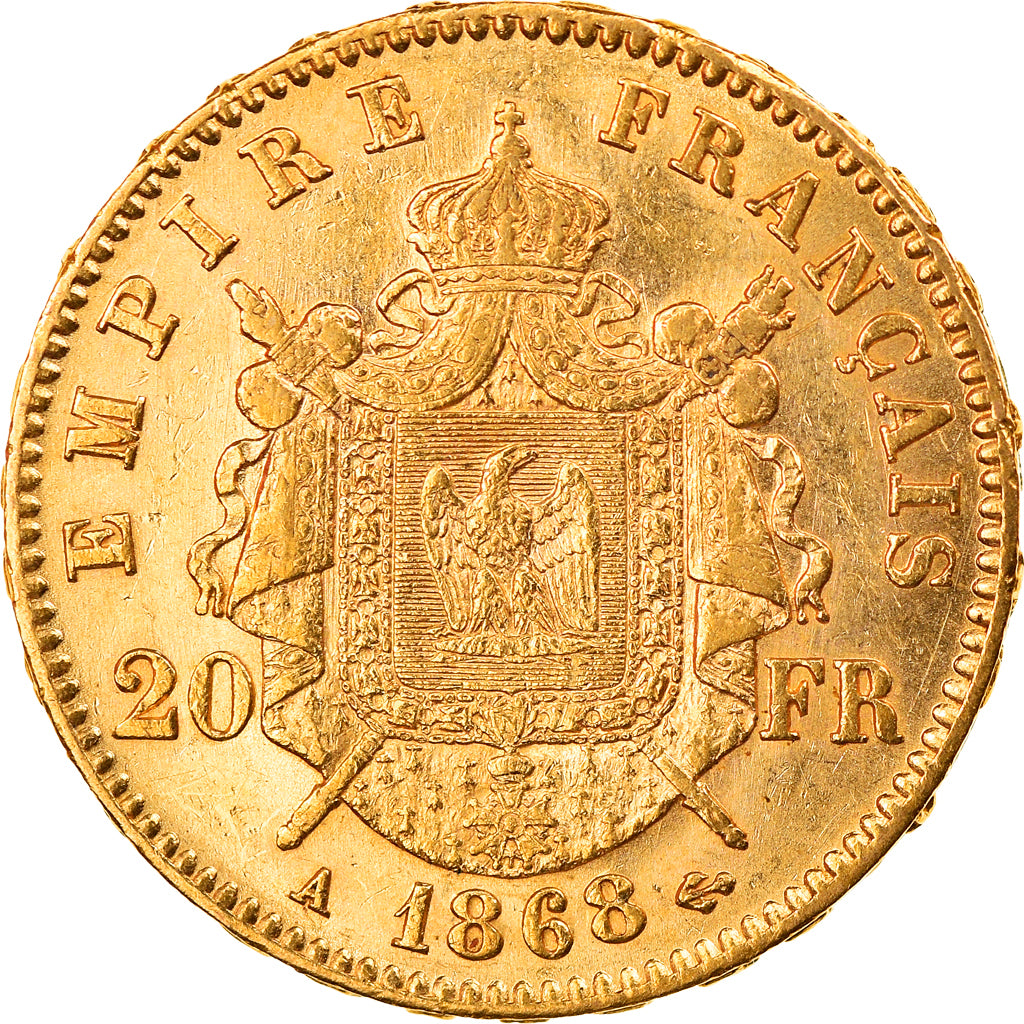 Monnaie, France, Napoleon III, 20 Francs, 1868, Paris, TTB+, Or, KM:801.1