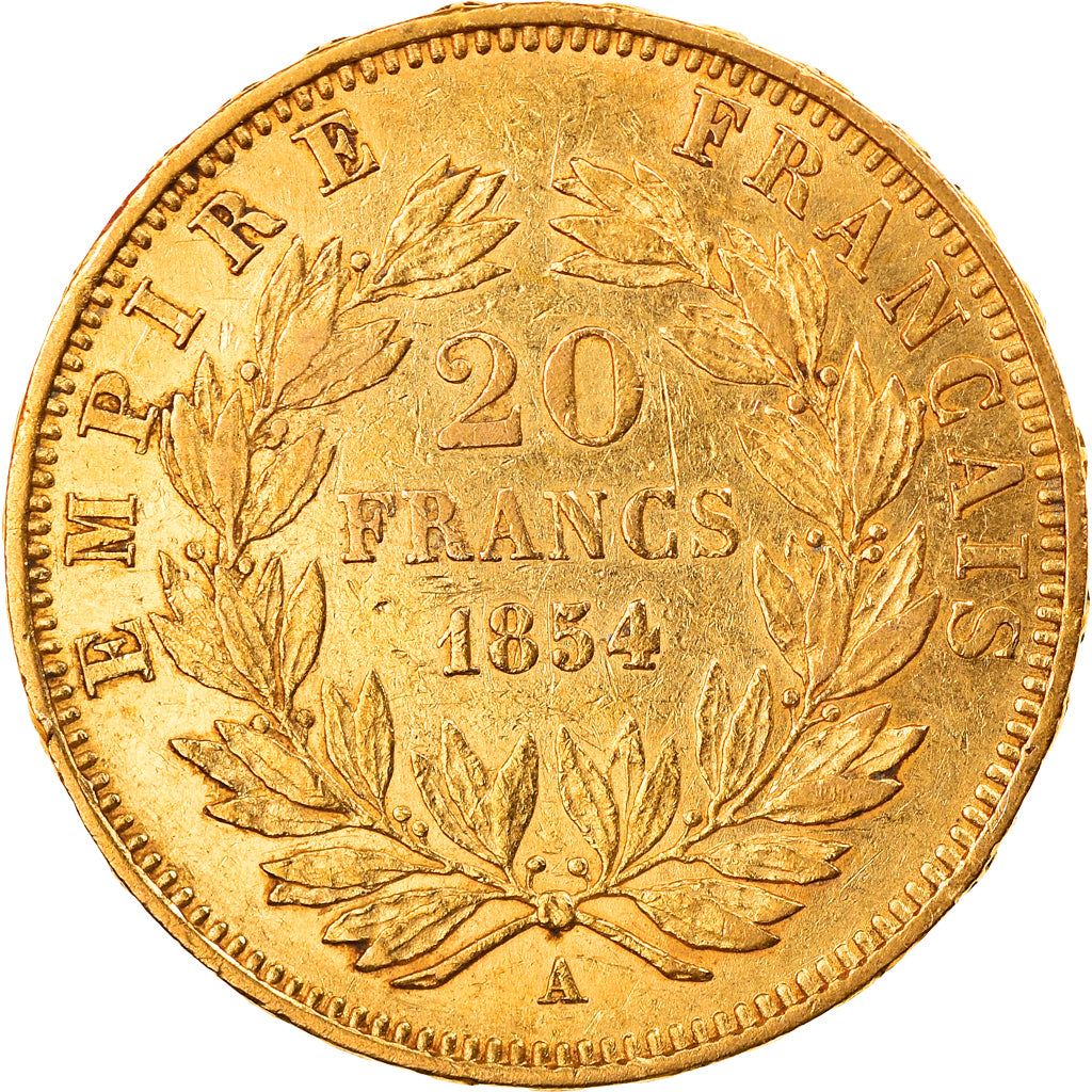 Münze, Frankreich, Napoleon III, 20 Francs, 1854, Paris, SS, Gold, KM:781.1