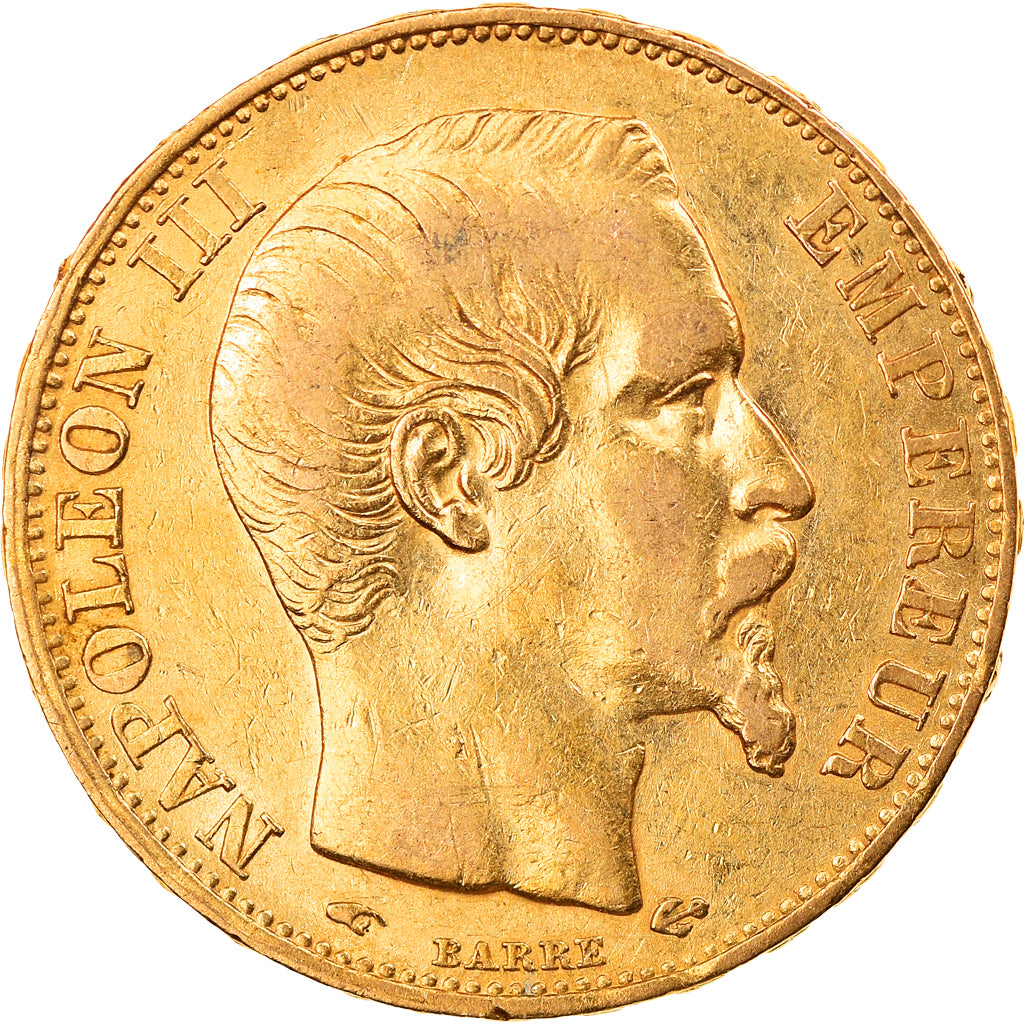 Munten, Frankrijk, Napoleon III, 20 Francs, 1856, Paris, ZF, Goud, KM:781.1