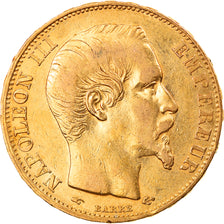 Munten, Frankrijk, Napoleon III, 20 Francs, 1856, Paris, ZF, Goud, KM:781.1