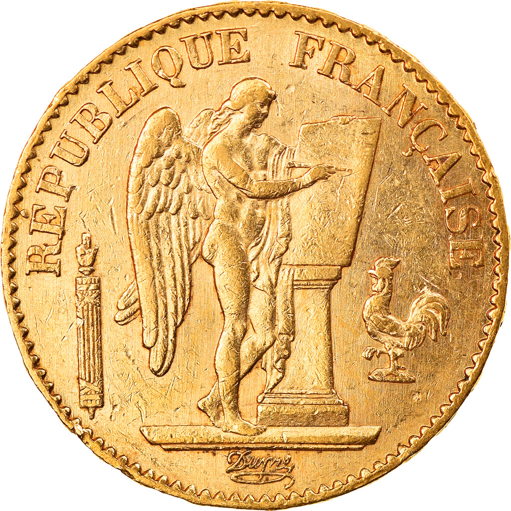 Moneta, Francia, Génie, 20 Francs, 1877, Paris, BB+, Oro, KM:825, Gadoury:1063